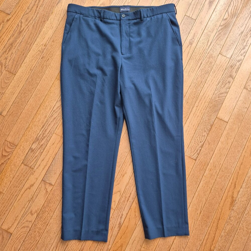Dress Pants Blue Slim Fit Robert Graham Flat Front 40